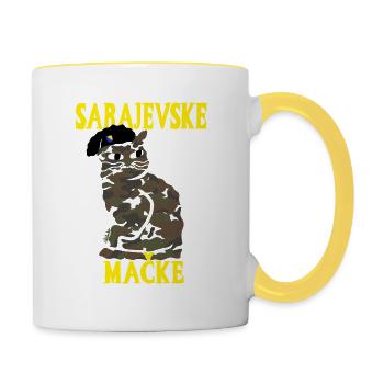 Camouflage Cat Sarajevo Military - Contrasting Mug - white/yellow - Right