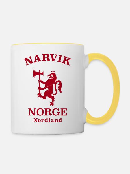 Narvik Norway Norwegen - Tasse zweifarbig - Weiß/Gelb