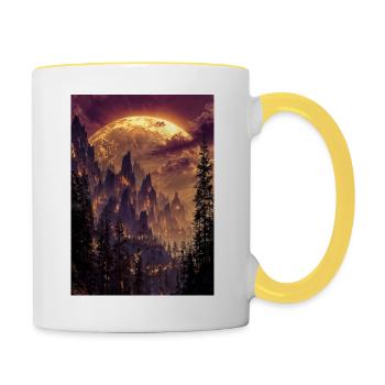 Fiery Summit at Dusk - Contrasting Mug - white/yellow - Right