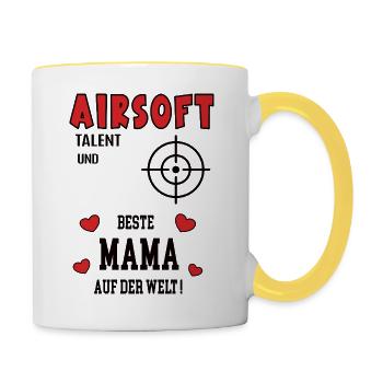 Joueuse Airsoft Maman Joueuse Airsoft Maman - Mug contrasté - blanc/jaune - Droite