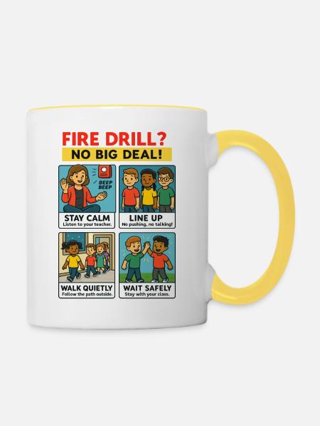 Feueralarm leicht gemacht - Tasse zweifarbig - Weiß/Gelb