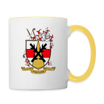 Fortuna Coat of Arms Shield with Helmet - Contrasting Mug - white/yellow - Right