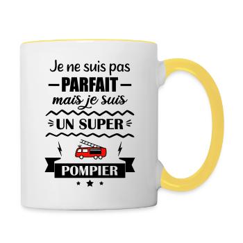 Super Firefighter Fire Hero Feuerwehrauto - Tasse zweifarbig - Weiß/Gelb - Rechts