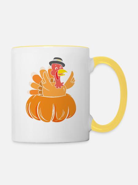 Thanksgiving Mama Mutter Oma Großmutter - Tasse zweifarbig - Weiß/Gelb