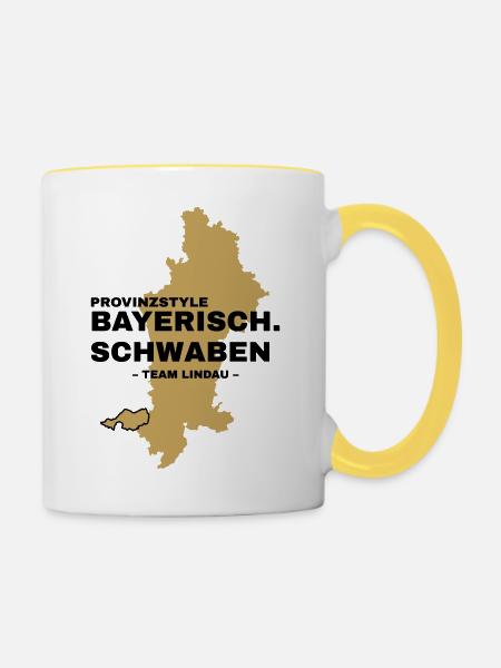 Schwaben | LINDAU - Tasse zweifarbig - Weiß/Gelb