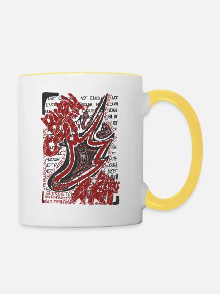 BURNOUT VERBRENNT KUNST - Tasse zweifarbig - Weiß/Gelb