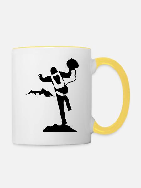 BASE jumping - Tasse zweifarbig - Weiß/Gelb