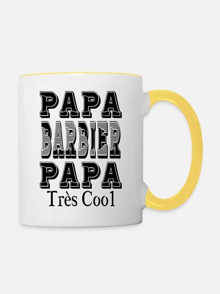 Daddy Barber Daddy Sehr cool - Tasse zweifarbig - Weiß/Gelb