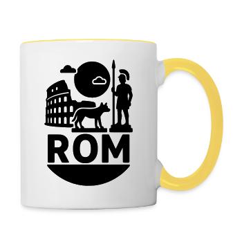 Rome Silhouette Landmark - Contrasting Mug - white/yellow - Right