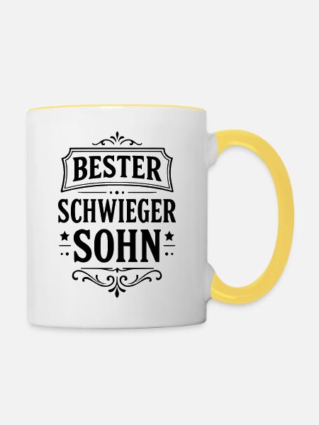 Bester Schwiegersohn - Tasse zweifarbig - Weiß/Gelb