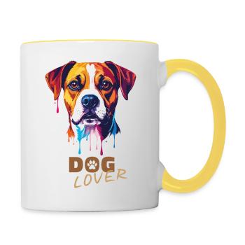 Dog lover - Contrasting Mug - white/yellow - Right