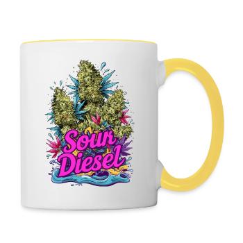 Sour Diesel - Tasse zweifarbig - Weiß/Gelb - Rechts