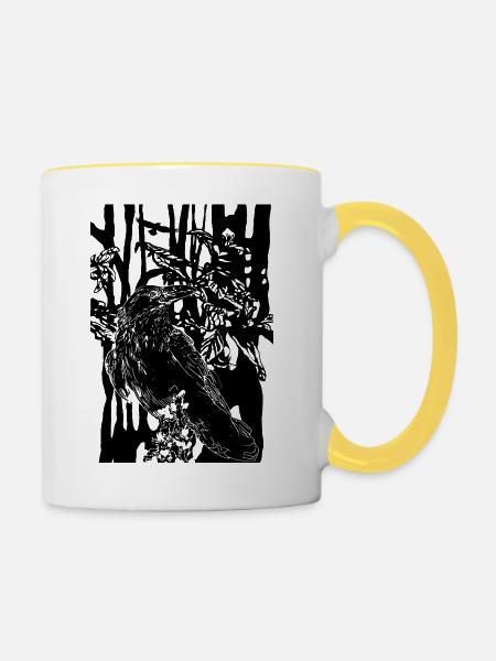 Rabe - Tasse zweifarbig - Weiß/Gelb