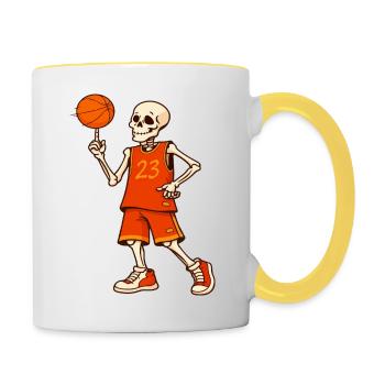 Skeleton Hoops 23 - Mug contrasté - blanc/jaune - Droite