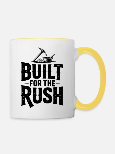 Gebaut für den Rush - Tasse zweifarbig - Weiß/Gelb