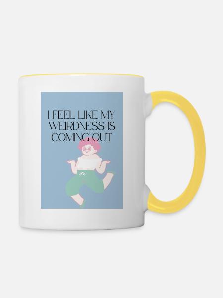 Sich seltsam fühlen - Tasse zweifarbig - Weiß/Gelb