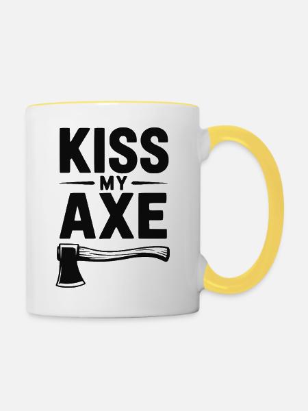 küssen - Tasse zweifarbig - Weiß/Gelb