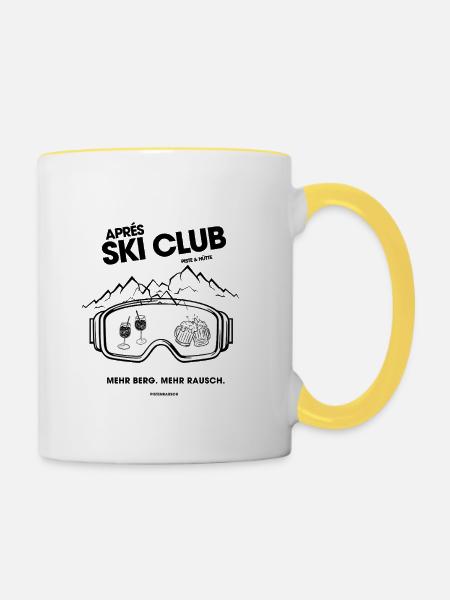 Pistenrausch Aprés Ski Club - Tasse zweifarbig - Weiß/Gelb