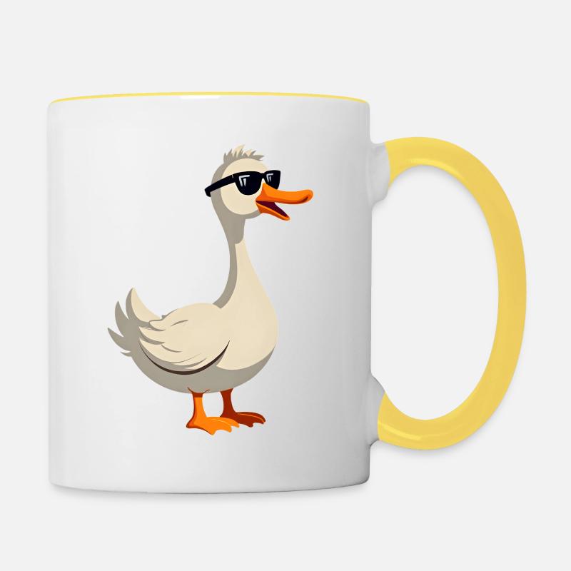 Coole Gans - Tasse zweifarbig - Weiß/Gelb