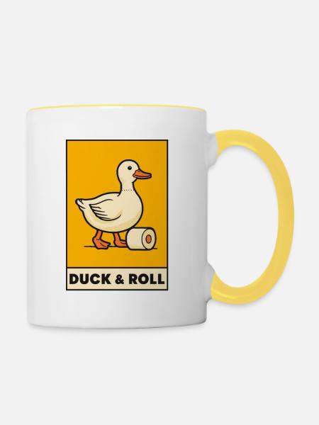 Duck & Roll - Tasse zweifarbig - Weiß/Gelb