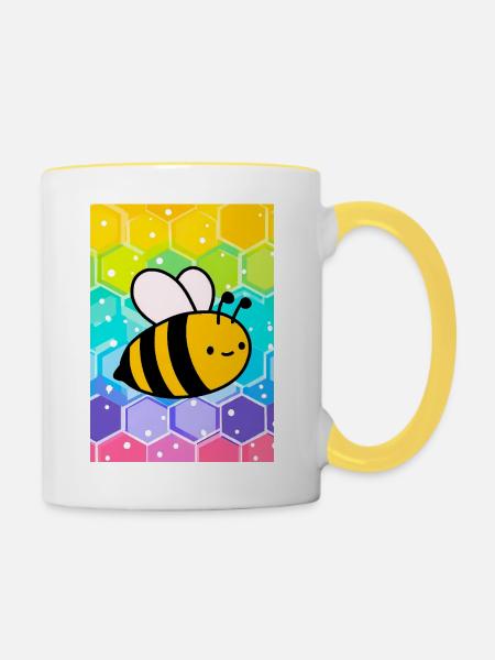 Biene - Tasse zweifarbig - Weiß/Gelb