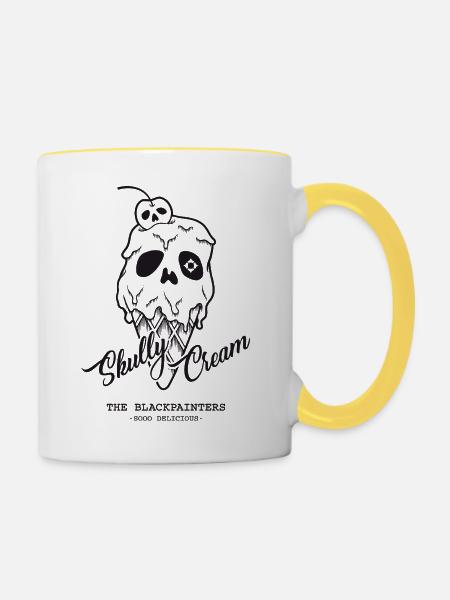 Skully Cream - Tasse zweifarbig - Weiß/Gelb