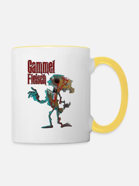 Gammelfleisch - Tasse zweifarbig - Weiß/Gelb