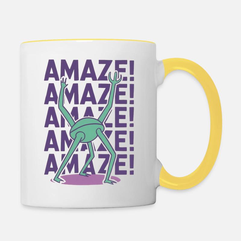 Rocky Amaze Alien Greeting - Contrasting Mug - white/yellow
