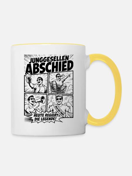 Junggesellenabschied Party - Tasse zweifarbig - Weiß/Gelb