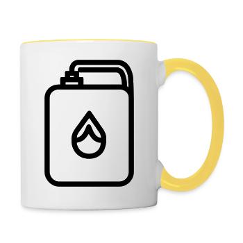 Gaskanister - Tasse zweifarbig - Weiß/Gelb - Rechts