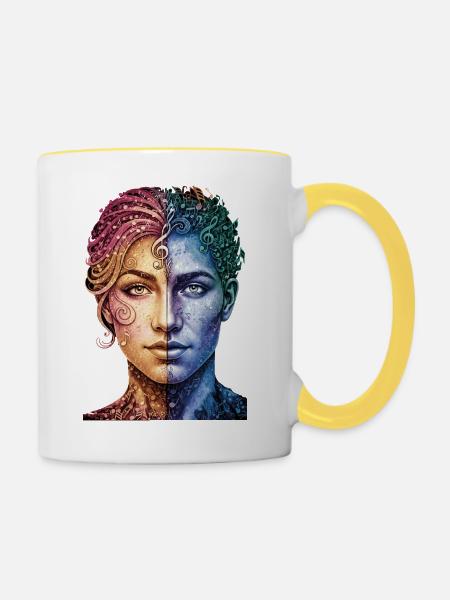 Music_is_equal - Tasse zweifarbig - Weiß/Gelb