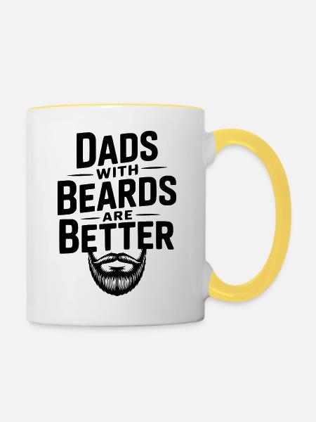 Väter mit Bärten sind besser - Tasse zweifarbig - Weiß/Gelb