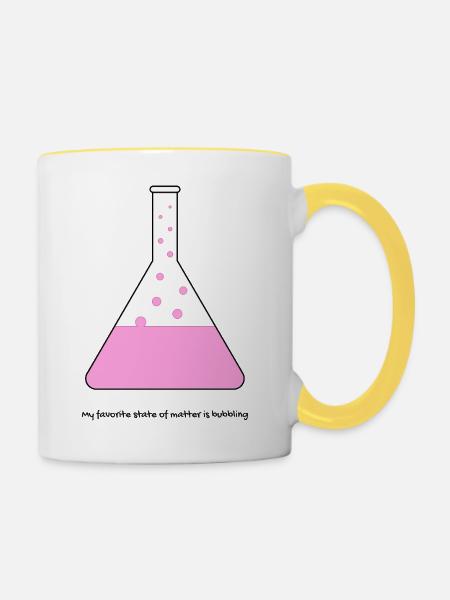 Science Chemistry Flask - Tasse zweifarbig - Weiß/Gelb
