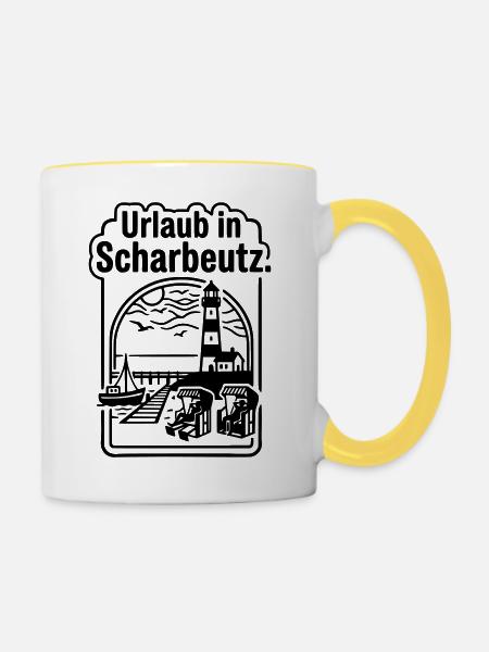 Scharbeutz Urlaub - Tasse zweifarbig - Weiß/Gelb