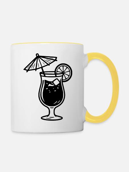 Cocktail - Tasse zweifarbig - Weiß/Gelb