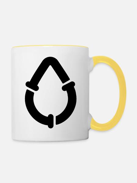 Klempner Wassertropfen Rohre - Tasse zweifarbig - Weiß/Gelb