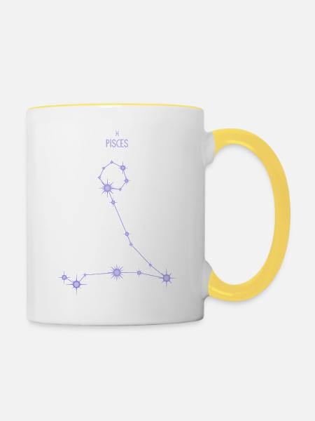 Sternzeichen Stern Pastel Purpur - Tasse zweifarbig - Weiß/Gelb