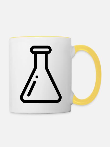 Chemielabor Erlenmeyer Flask - Tasse zweifarbig - Weiß/Gelb