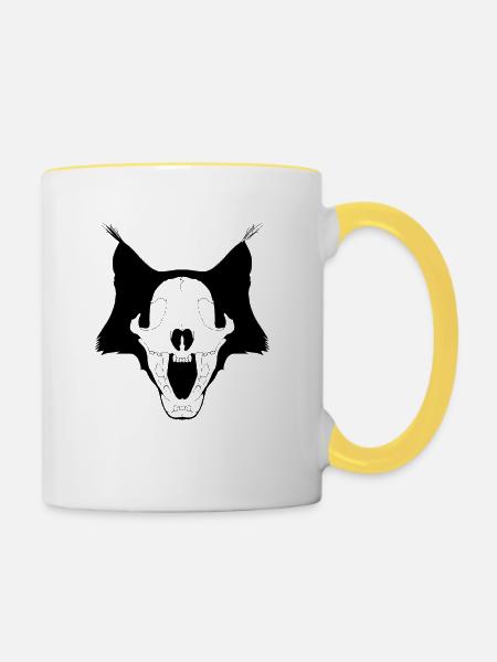 Luchs - Tasse zweifarbig - Weiß/Gelb