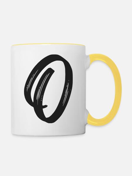 O - Tasse zweifarbig - Weiß/Gelb