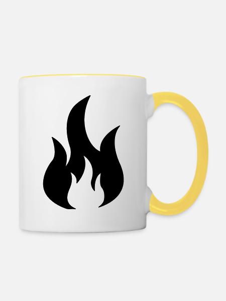 fire - Tasse zweifarbig - Weiß/Gelb