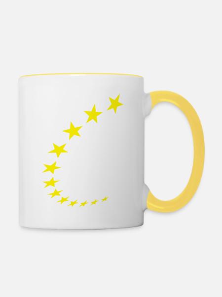 Stars - Tasse zweifarbig - Weiß/Gelb