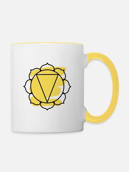 CHAKRA Manipura - Tasse zweifarbig - Weiß/Gelb