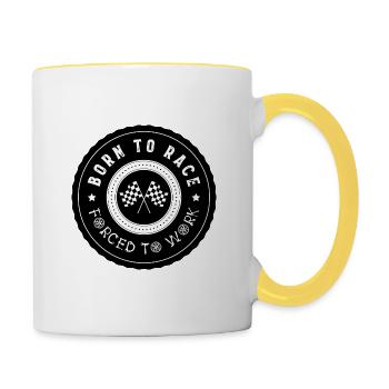 BornTo Race 2 - Mug contrasté - blanc/jaune - Droite