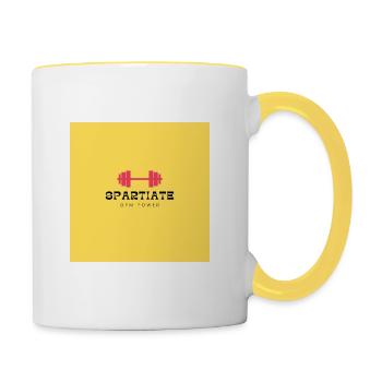 Gym power - Contrasting Mug - white/yellow - Right
