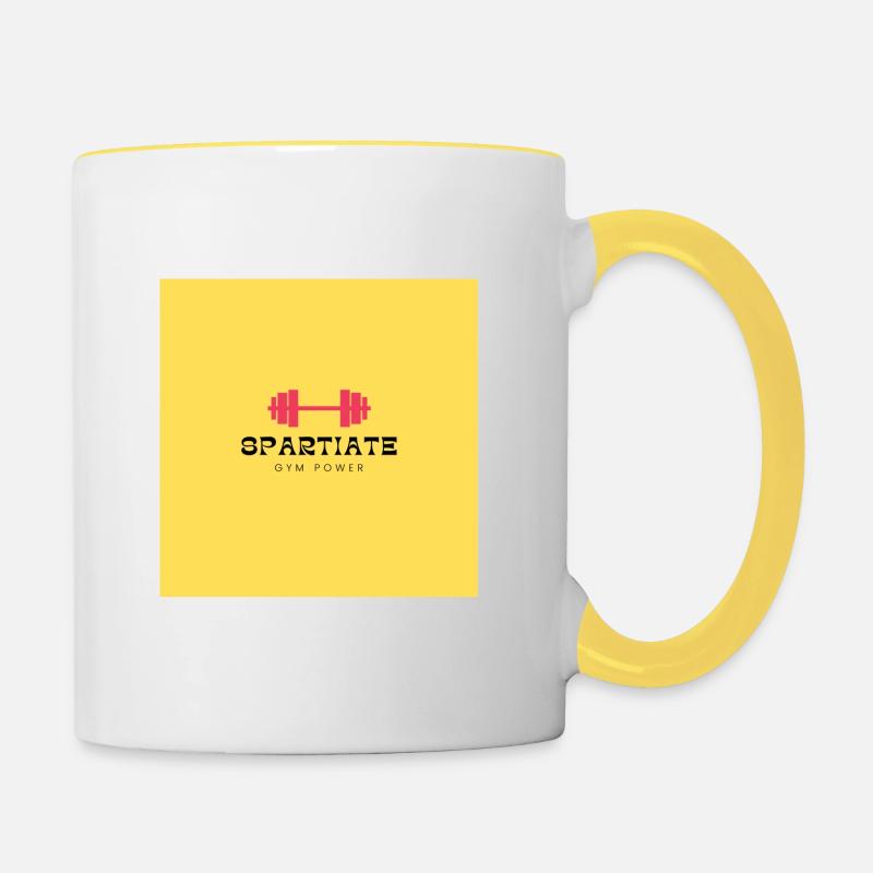 Gym power - Contrasting Mug - white/yellow