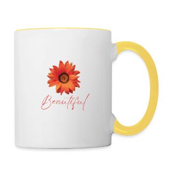 Fleur Beautiul Gaïa - Mug contrasté - blanc/jaune - Droite