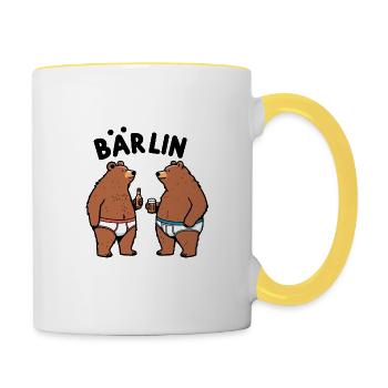 Bärlin Party Beer Bear Gang Berlin in Underpants - Contrasting Mug - white/yellow - Right