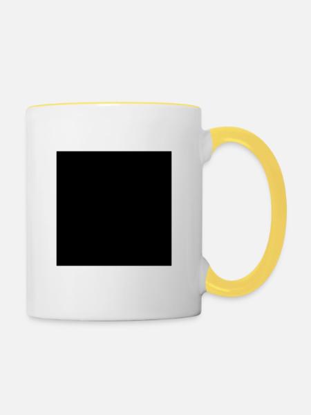 The Black Square - Tasse zweifarbig - Weiß/Gelb