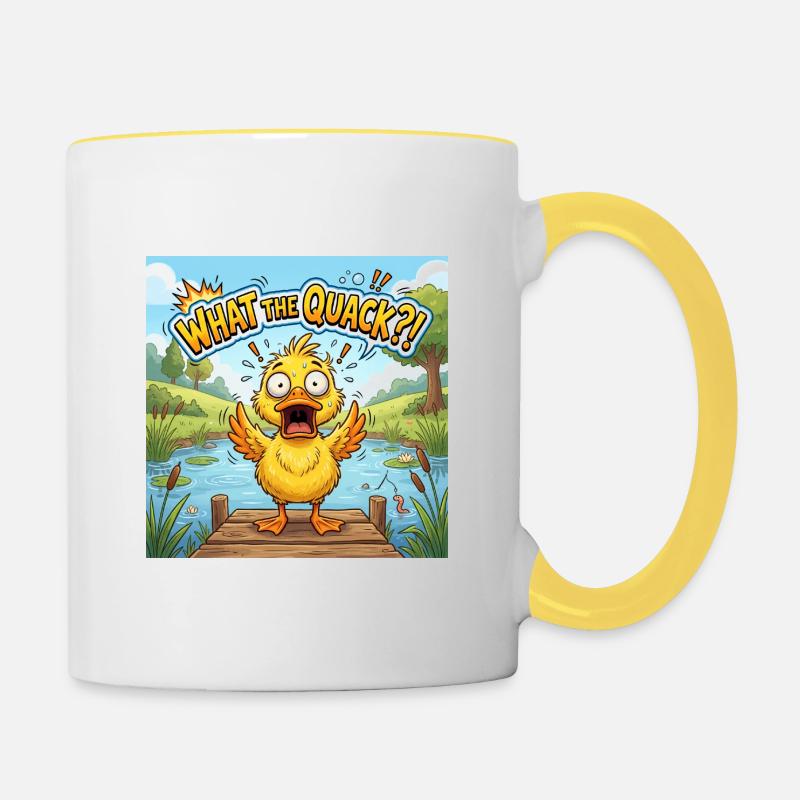 C’est quoi ce bordel !? - Mug contrasté - blanc/jaune